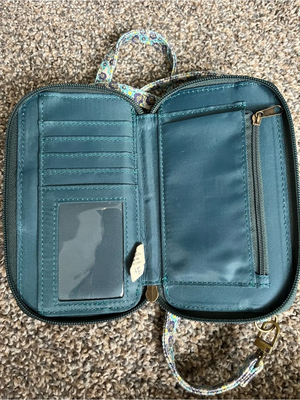 Natural life Floral Embroidered Crossbody Wallet - Blue Floral